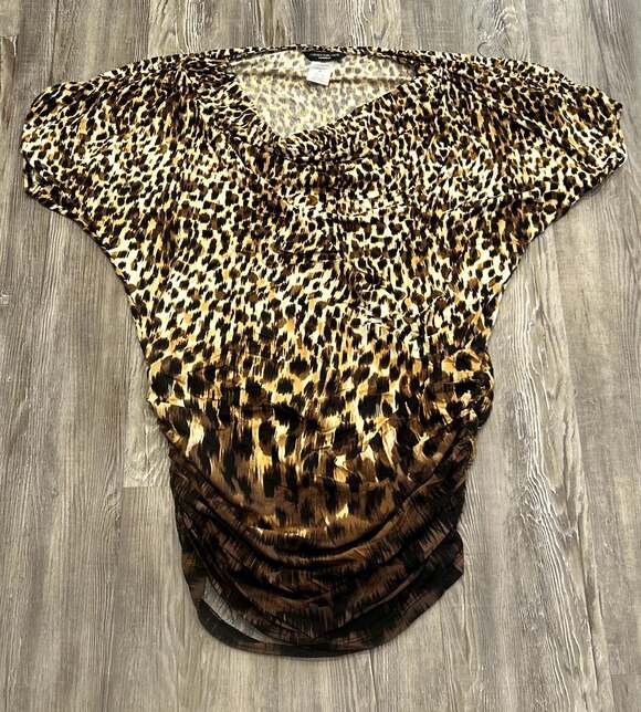 Carmen Marc Valvo Other - Carmen Marc Valvo Leopard Print Ruched Swim Coverup M/L
